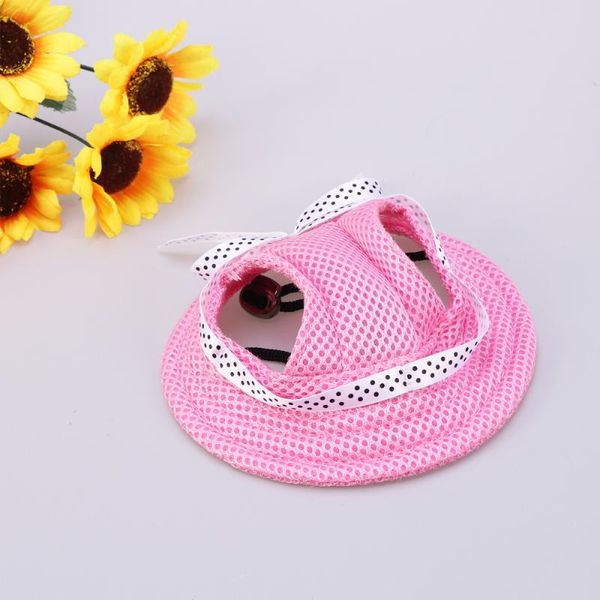 

pet dog mesh porous sun cap hat with ear holes for small dogs - size ) apparel