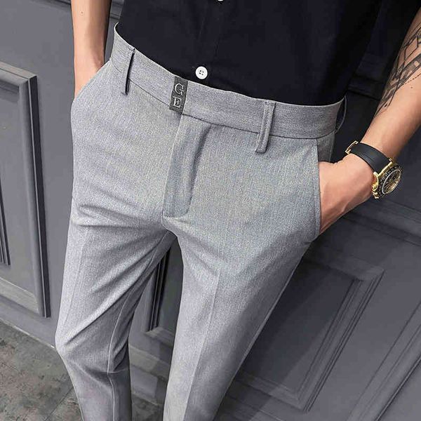 

men's pants smooth pants, korean fashion, tight for men and young people, pure color, casual size 28-36 r65k, Black