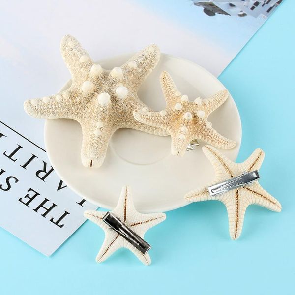 

pcs girls womens starfish hair clip beach sea star hairpin jewelry beauty elegant fashion natural accessories, Slivery;white