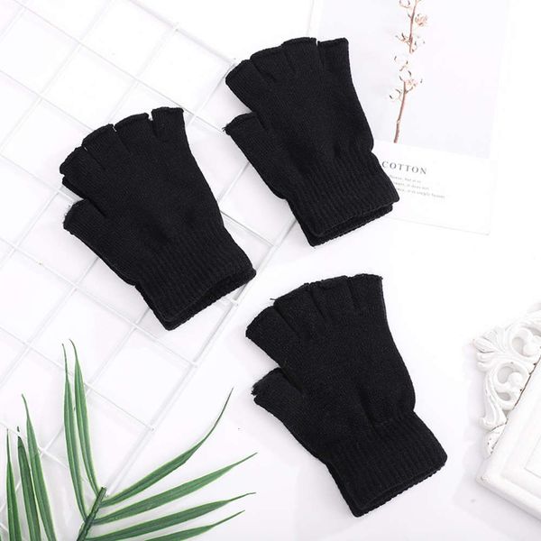 

gloves black half finger office game riding open finger, Blue;gray