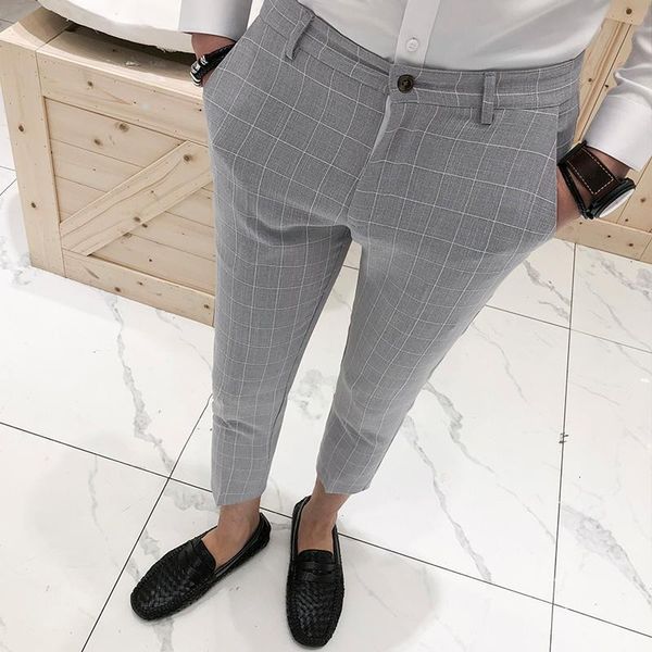 

men's pants new high-end suit wool blend fit business office formal, Black