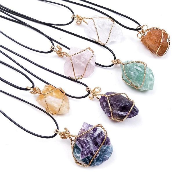 

charms crystal pendants with irregular temperament and creative personality carnelian necklace, Bronze;silver