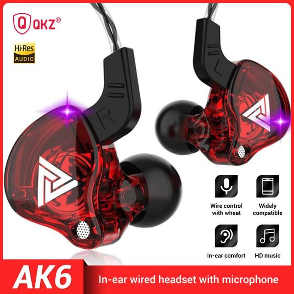 

headphones & earphones qkz ak6 dynamic circle 108 db sports with microphone 20~20000 hz in-ear headphone 3.5 wired earphone for huaweixaiomi