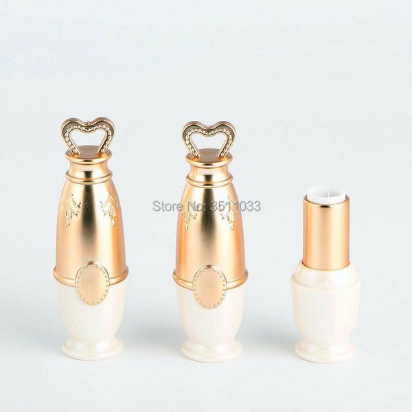 

storage bottles & jars 12.1mm lipstick containers 1.5g creamy gold heart lid lip tubes empty cosmetic packaging bottle