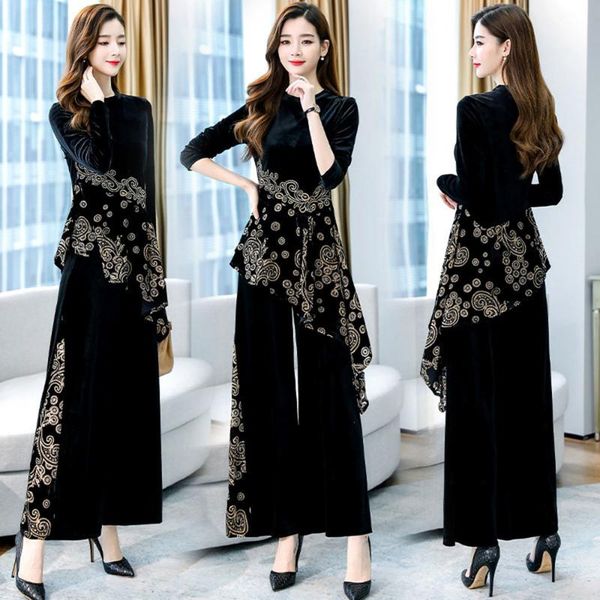 

women's two piece pants plus size 2021 autumn arrival women pleated trim v-neck graceful sweater + 2pcs fashion set ol casual clothes s, White