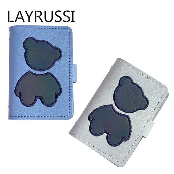 

card holders layrussi cute cartoon bear holder women multi-card slot organizer case id bag girl coin puse, Brown;gray