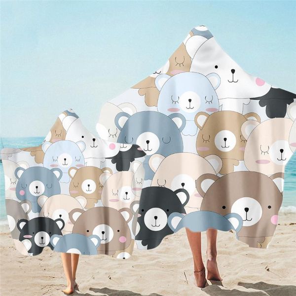 

hooded towel little bear microfiber children's bath with hood wearable beach