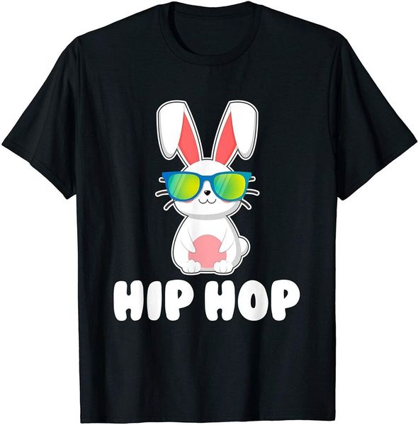 

hip hop bunny with sunglasses cute easter t-shirt boys men t-shirt, White;black