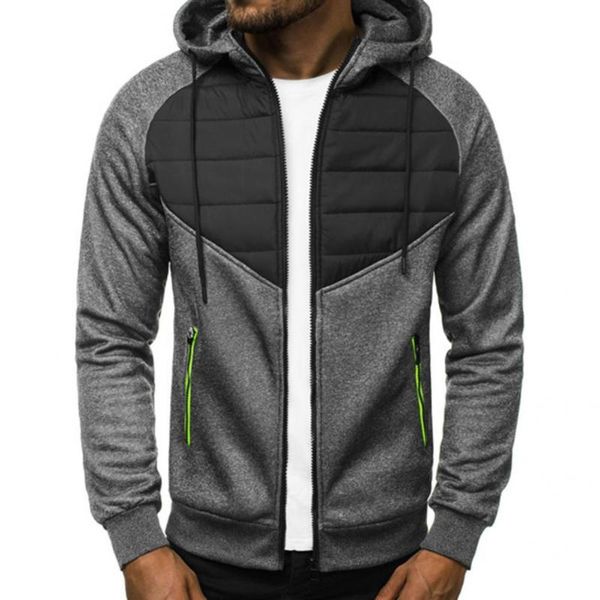 

men's jackets men jacket 2021 hooded long sleeve autumn winter patchwork zipper closure coat outerwear, Black;brown