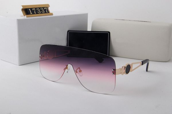

sunglasses for men and women summer style 2022 anti-ultraviolet retro shield lens plate rimless fashion eyeglasses random box, White;black