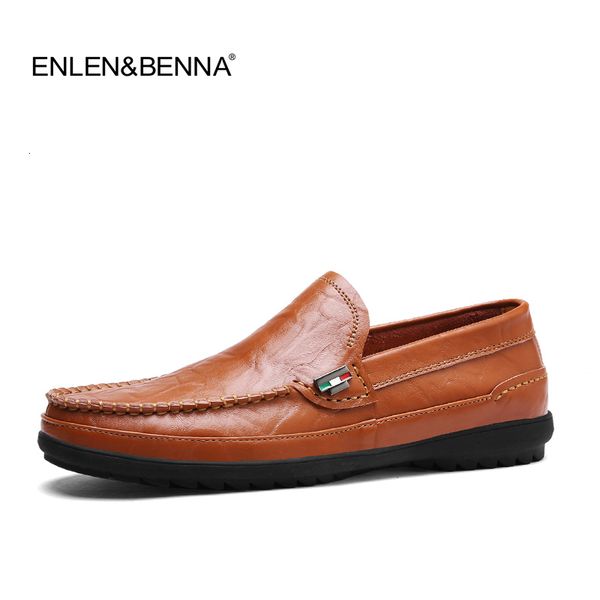 

dress shoes genuine leather men soft moccasins loafers fashion brand flats business casual driving boat, Black