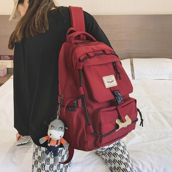 

backpack ladies waterproof nylon women's cute college schoolbag girl fashion men's travel lapbackpacks