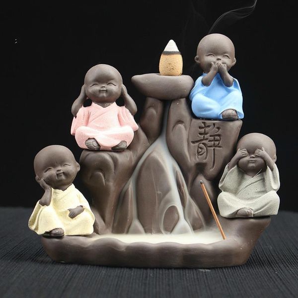 

sachet bags purple sand backflow incense burner ceramic four not small monk furnace ornaments lm01071508