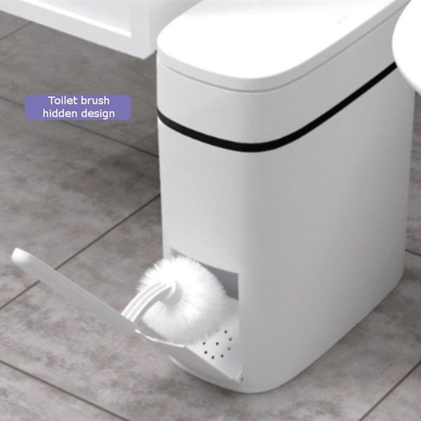 

waste bins kitchen trash bin can and toilet brush set garbage bucket with holder for bathroom