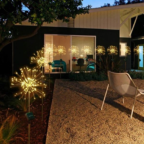 

waterproof fairy garland 90/150 led light outdoor solar fireworks lights string garden lawn street decoration lighting lamp. lamps