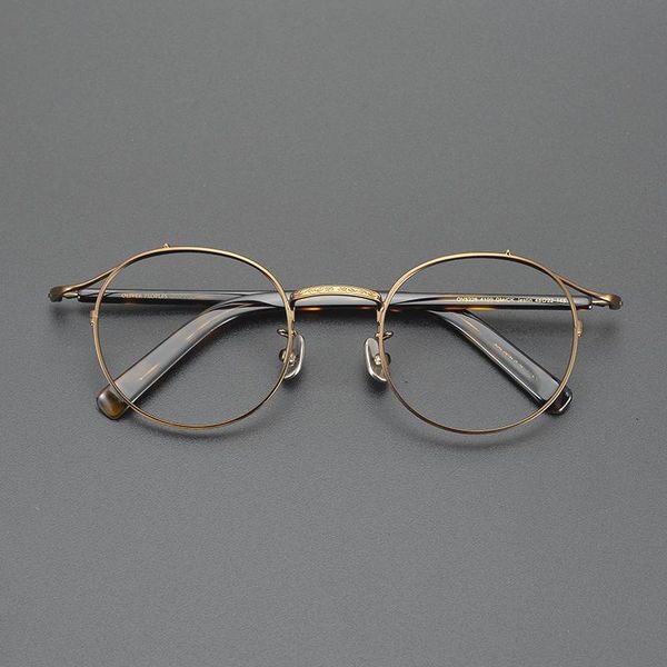 

fashion sunglasses frames pure titanium glasses frame men vintage round designer optical eyeglasses myopia reading women prescription clear, Black
