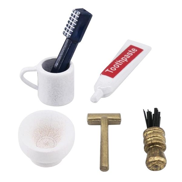 

decorative objects & figurines ootdty doll house accessories 3 pcs/ set mini bathroom toothbrush toothpaste cup cover children's defaul