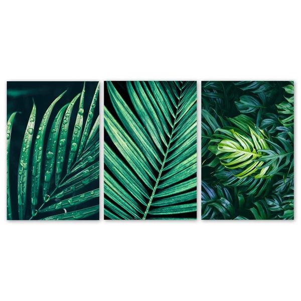 

paintings natural green leaves tropical plants canvas painting wall art picture poster and print wallpaper living room bedroom decoration
