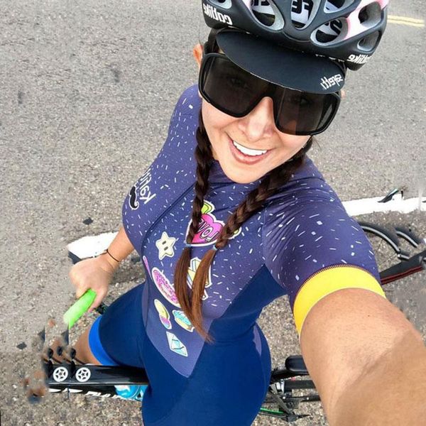 

racing sets summer cycling wear women's one-piece suit blazer short sleeved road mountain bike riding breathable cushion shorts, Black;blue