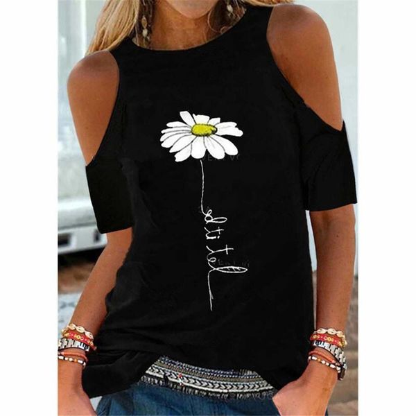 

women's t-shirt 2021 summer tee shirt women round neck short sleeve casual flower print vintage female elegant streetwear t-shirts #t1g, White