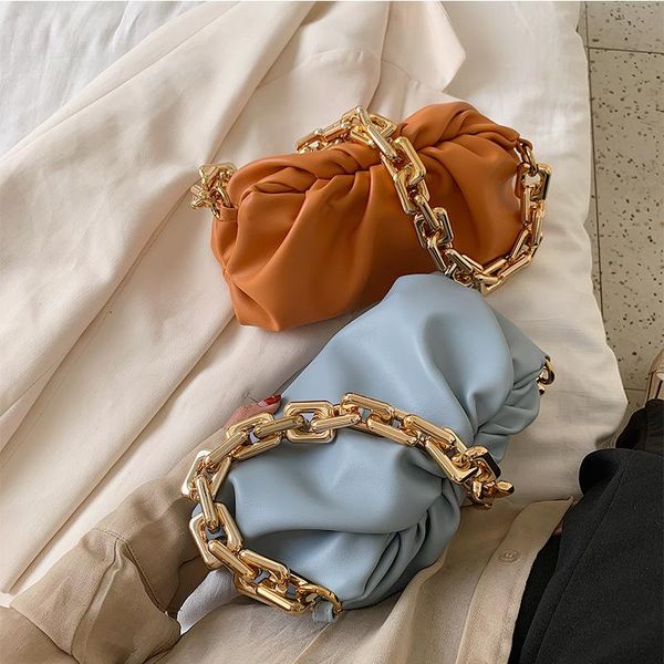 

cross body fashion folds design clouds shoulder bags for women 2021 summer handbags wild chains female underarm crossbody bag