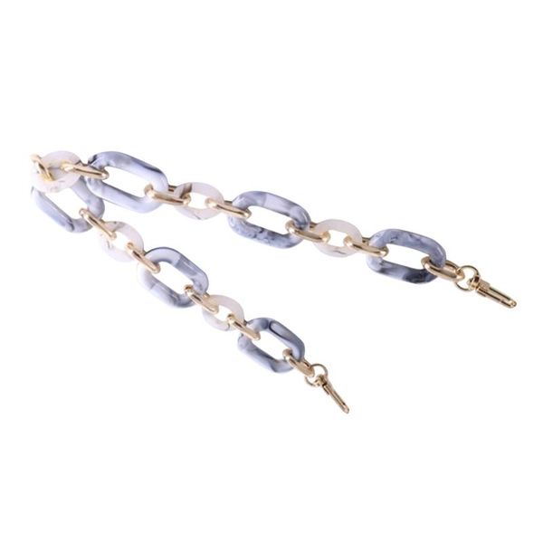 

keychains bag handle chain diy acrylic resin handbag strap shoulder purse replacement straps with buckles for bags, Silver