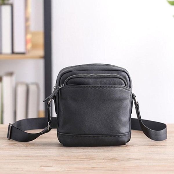 

briefcases shoulder bag men's leather casual vertical crossbody fashion trend layer small backpack