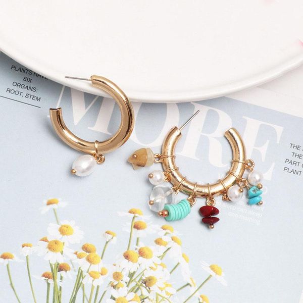 

dangle & chandelier boho vintage green opal imitation pearl pendant earrings for women 2021 fashion geometric statement drop earring jewelry, Silver
