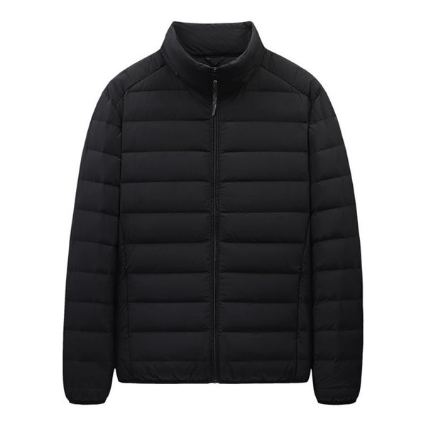 

men's 2021 autumn winter new light st collar short 90 white duck down warm and cold proof men's et, Black