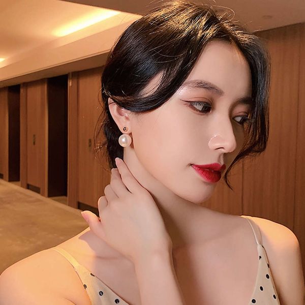 

earrings pearl simple temperament women