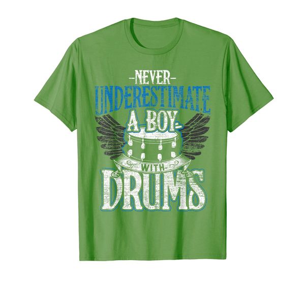 

never underestimate a boy with drums t-shirt - toddler men, White;black