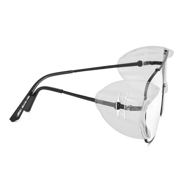 

sunglasses frames 1pair eye flexible clear glasses side shields safety goggles 95% protection universal anti fog for women men 50 x45x20mm, Silver