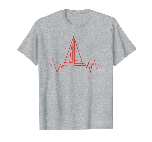 

Sailboat Heartbeat Tshirt Cool Gift for Sailors and Captains, Mainly pictures