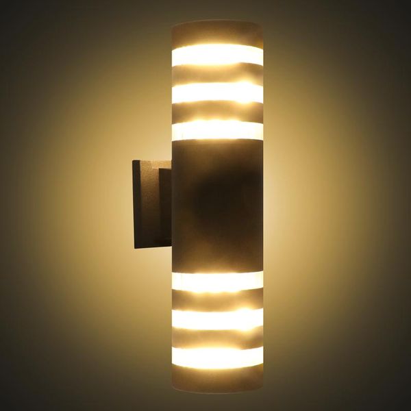 

wall lamps outdoor waterproof ip65 up down aluminum cylinder led light modern style dual head e27 lamp ac 85-240v
