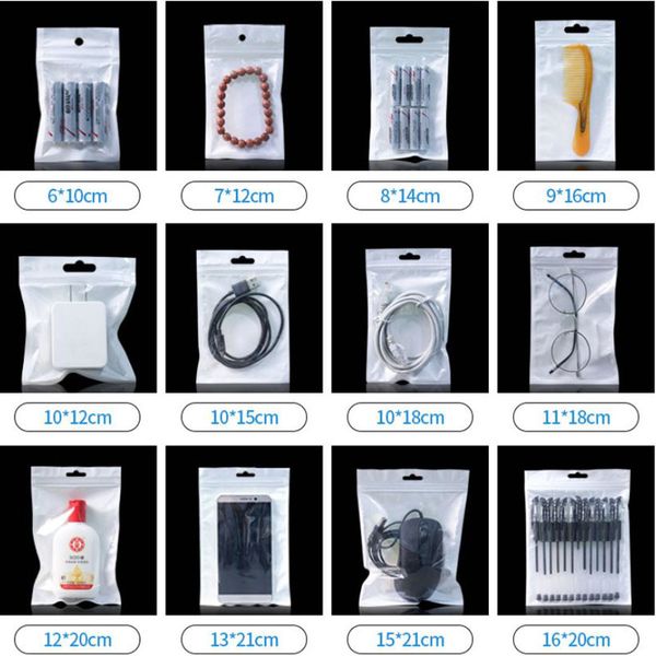Klar + weiße Perle Kunststoff Poly OPP Verpackung Reißverschluss Zip-Lock Einzelhandelsverpackungen PVC-Beutel für iPhone Samsung Galaxy