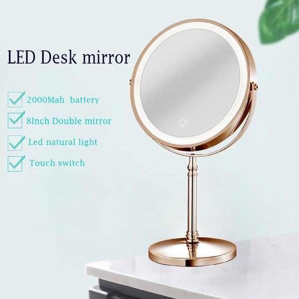 

compact mirrors lighted makeup mirror 10x magnification 8 inch double sidedechargeable vanity cosmetic with touch control