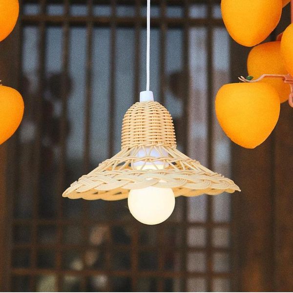 Lâmpada Coberturas Capas Vintage Vintage Handmade Rattan Lampshade PO Prop Acessórios Crianças Quarto Berçário Dormitório Decoração Capa de Luz de Teto Decoração