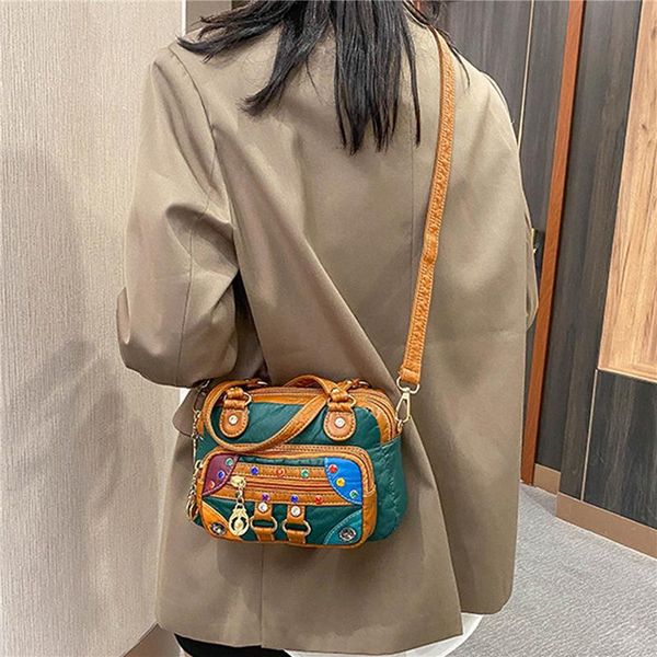 

evening bags mini women crossbody pocketbook soft pu leather purses and handbags multi pocket shoulder messenge small tote