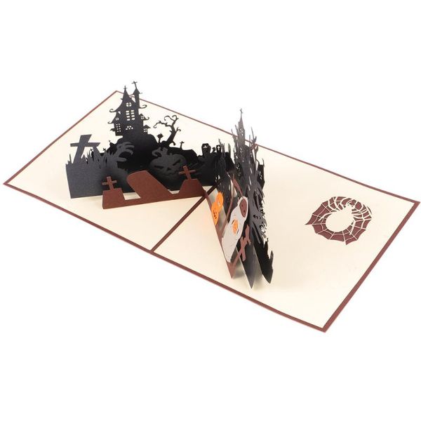 

1pc party 3d greeting trick or treat themed patterned invitation cards