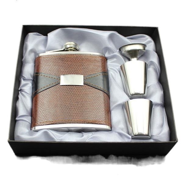

flask flagon stainless steel wine pot portable 7 oz set delivery cup funnel
