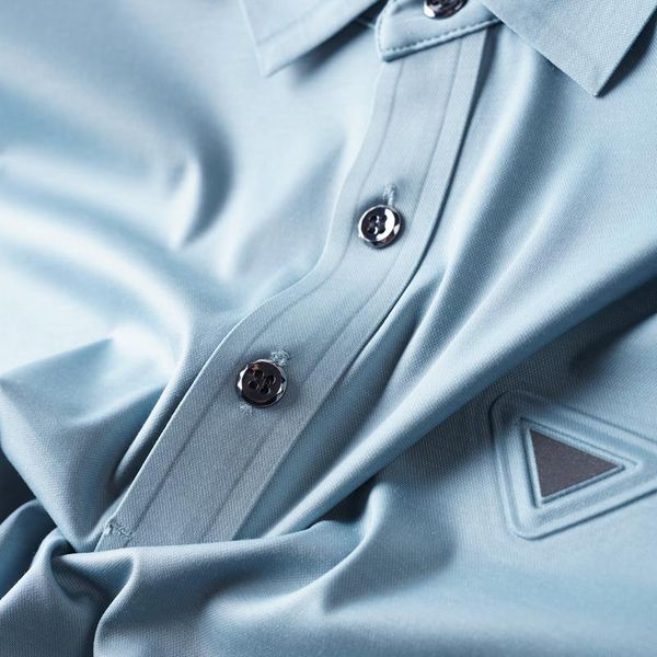 

men's polos jsbd british business gentleman summer short-sleeved shirt quick dry breath-sweat dispersion fabric badge lapel t-shirt for, White;black
