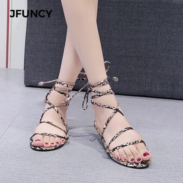 

sandals jfuncy summer woman shoe female flat non-slip fashion cross strap flats outdoor travel slipper wild women's, Black