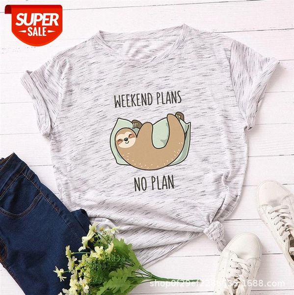 

women's loose round neck short-sleeved cotton t-shirt #8t3y, White