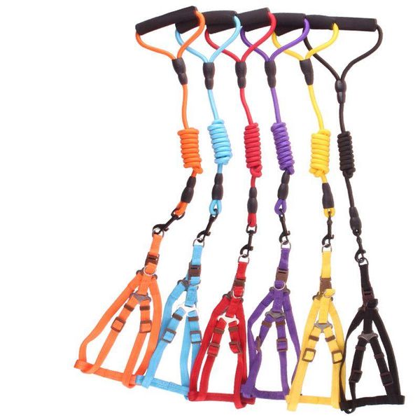 

pet leash dog traction rope foam chest harness collar set cushioning strap adjustable factory wholesale collars & leashes