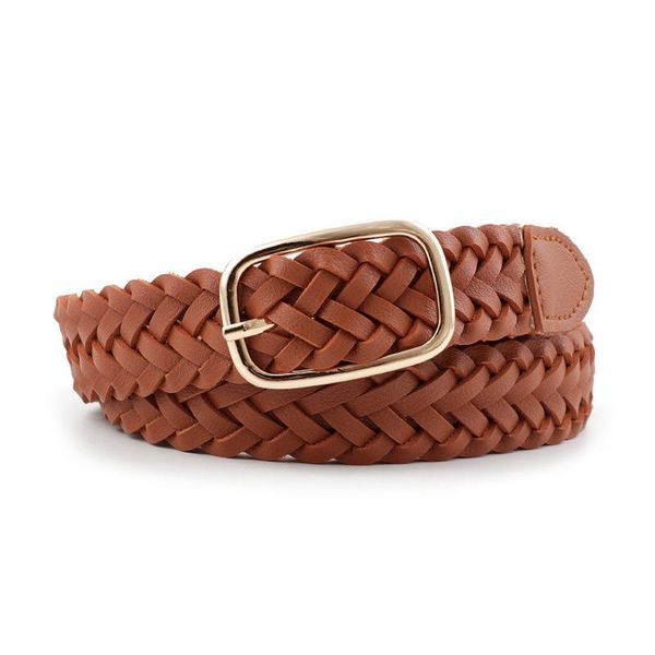 

belts women casual belt waistband fashion square buckle outdoor woven brained jeans blet cloth accessories, Black;brown