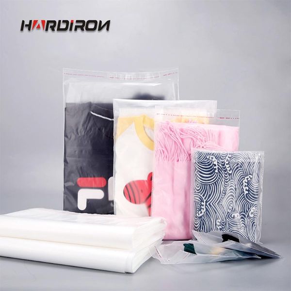 

gift wrap hardiron 0.07mm matte translucent plastic self adhesive bag clothing storage packaging reclose bags large