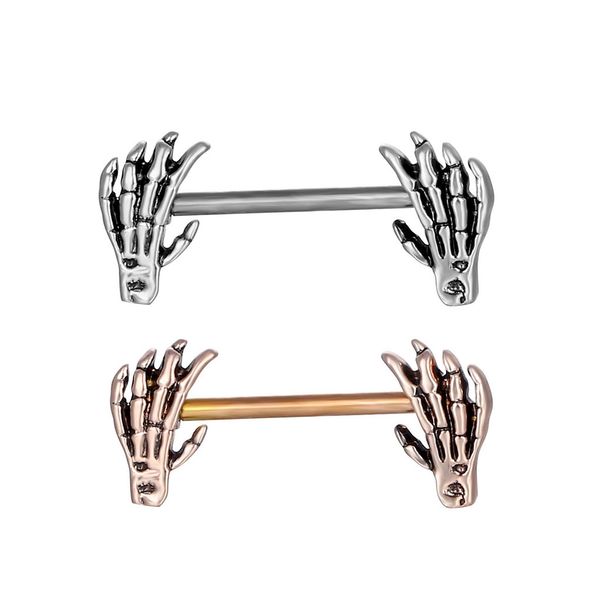 

d1001 hand nipple ring mix colors, Silver