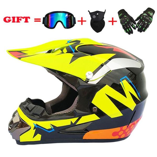 

motorcycle helmets send 3 pieces gift helmet road off-road dual-use winter men and women racing yja