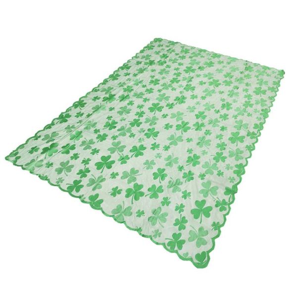 

carpets 1pc shamrock printing party decorative tablecloth table decor cloth (green)