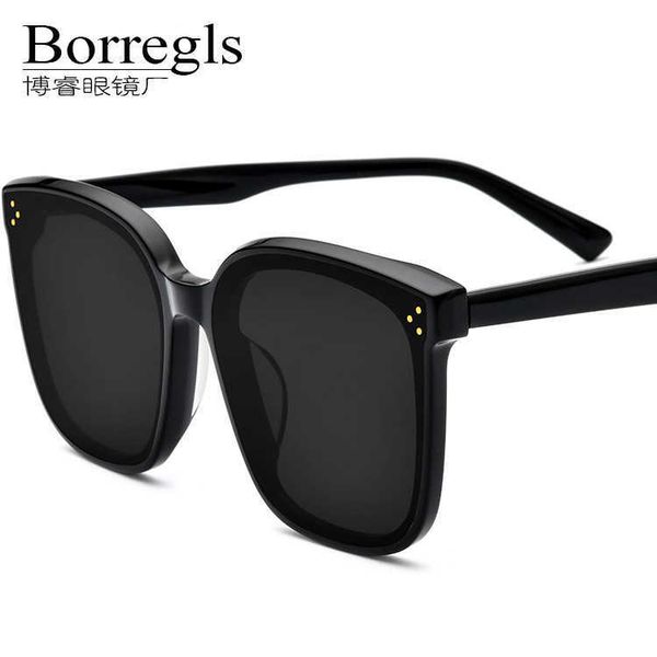 

2021 korean version gm same sunglasses lovers plate large frame sunglasses fashion star ric glasses, White;black